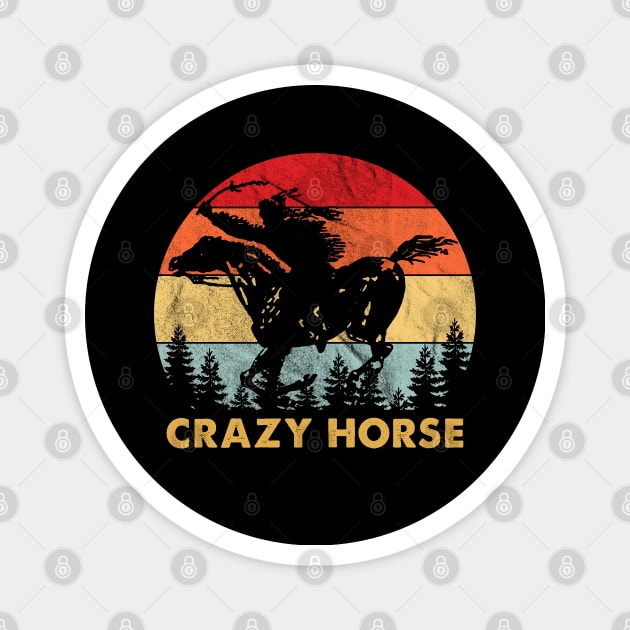 Retro Vintage Crazy Horse Magnet by Symmetry Stunning Portrait